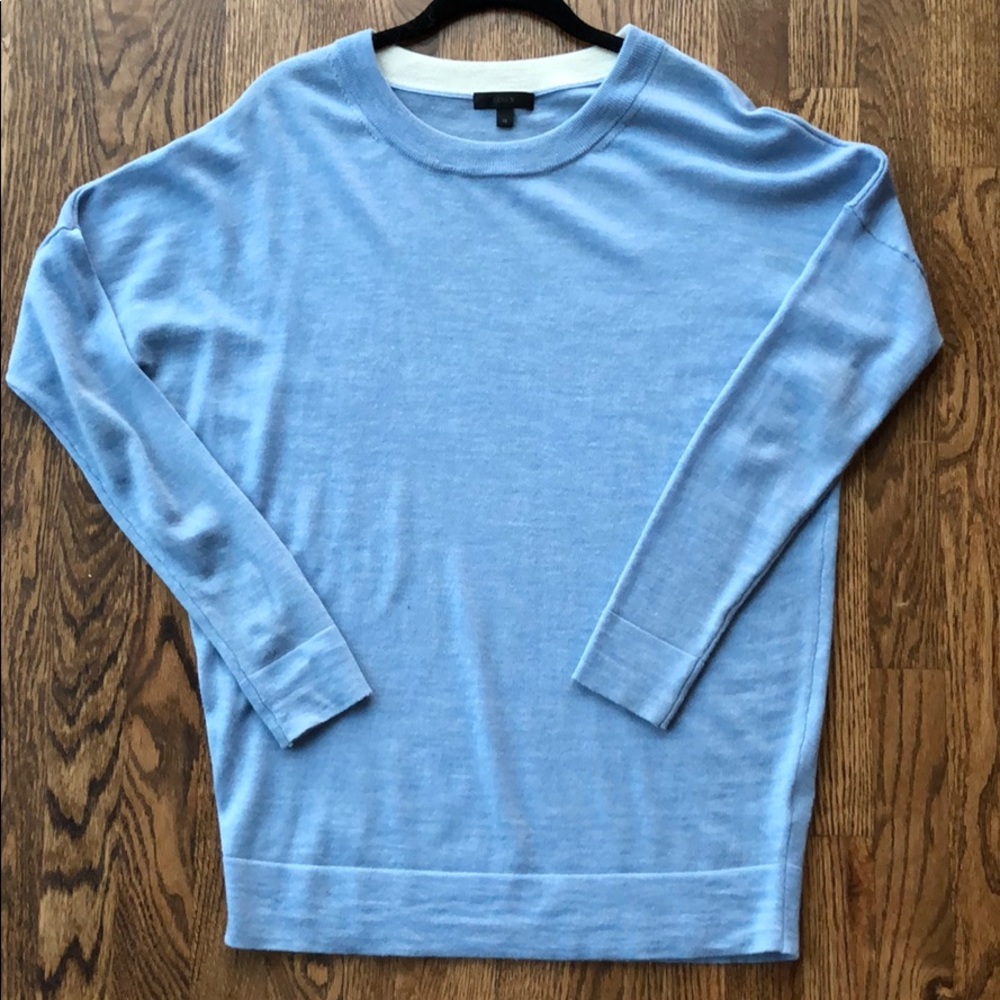 Jcrew merino wool light blue sweater